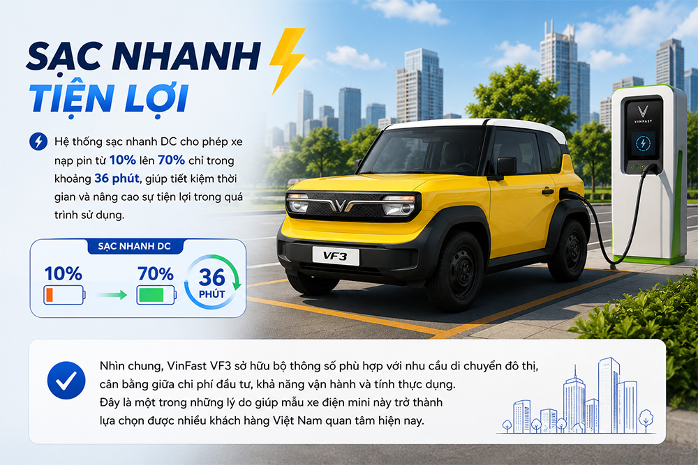 Sạc nhanh Vinfast VF3
